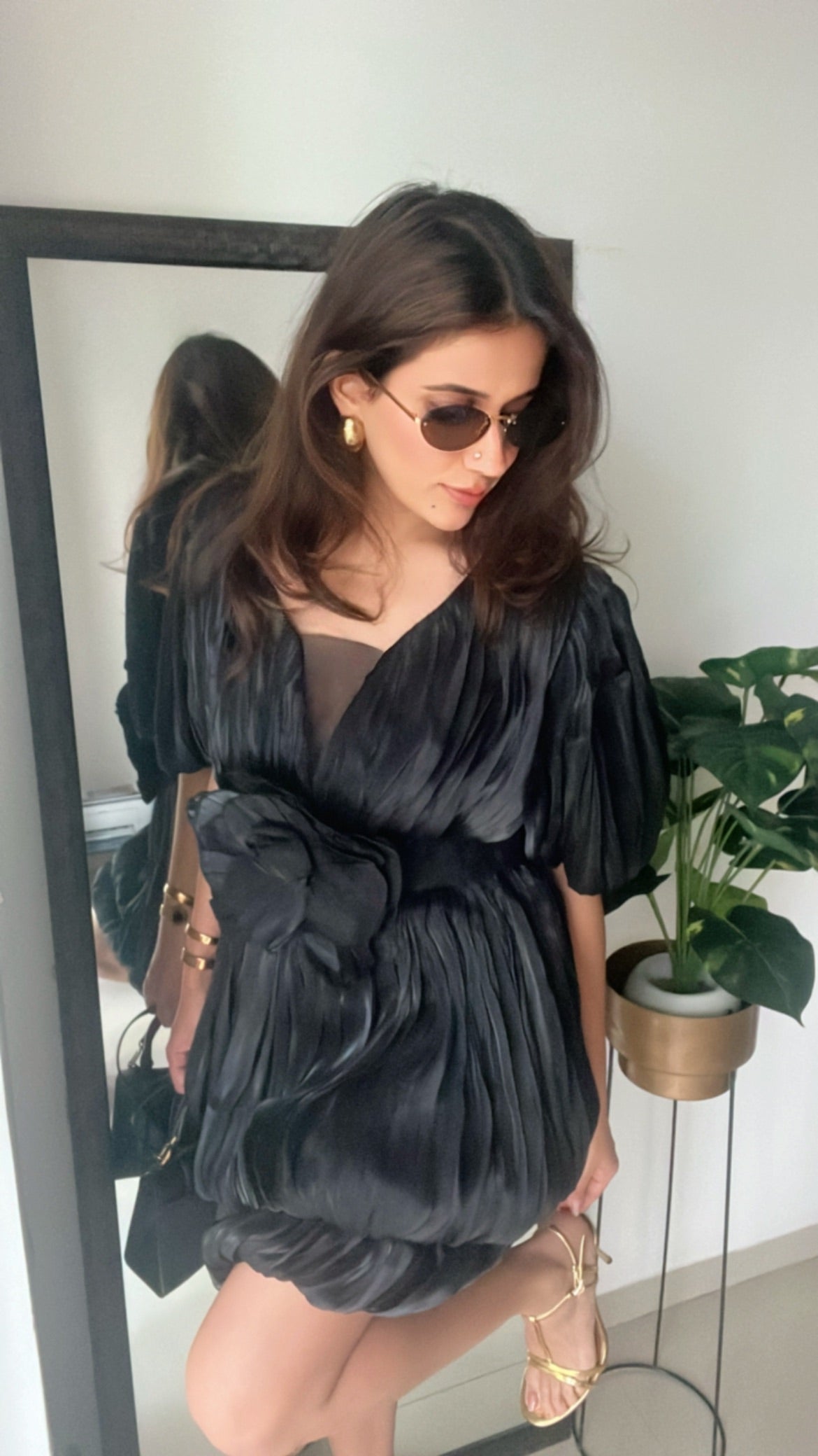 Rouge Pleat Dress