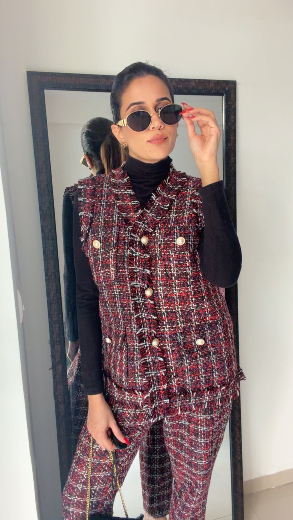 Plaid Tweed Fall Co-ord Set