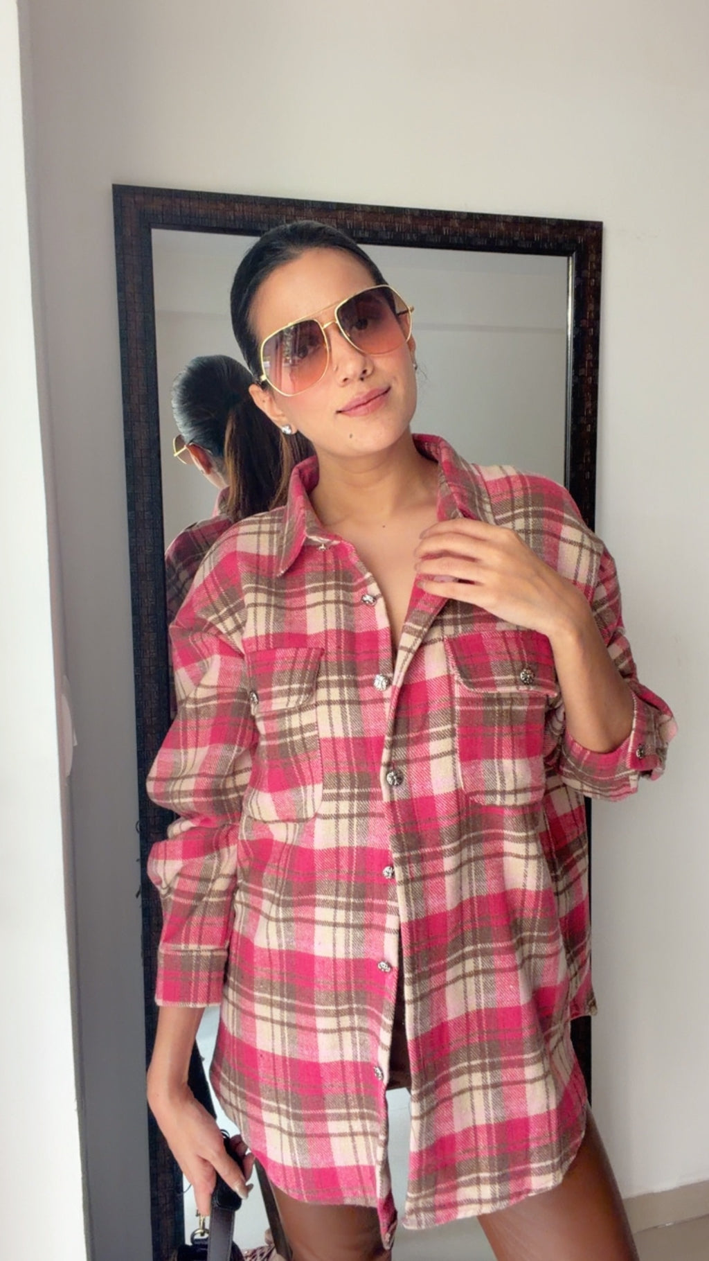 Pink Plaid Fall Shacket