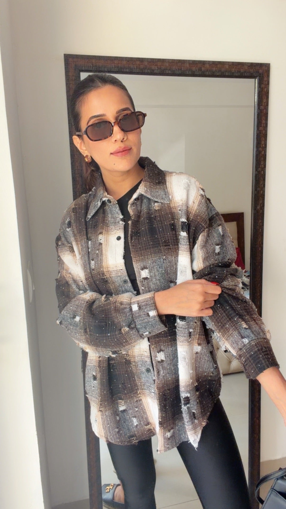 Ribbed Plaid Fall Shirt