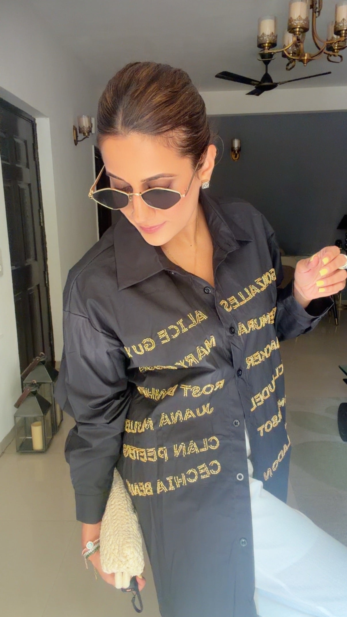 Typography Detail Poplin Shirt