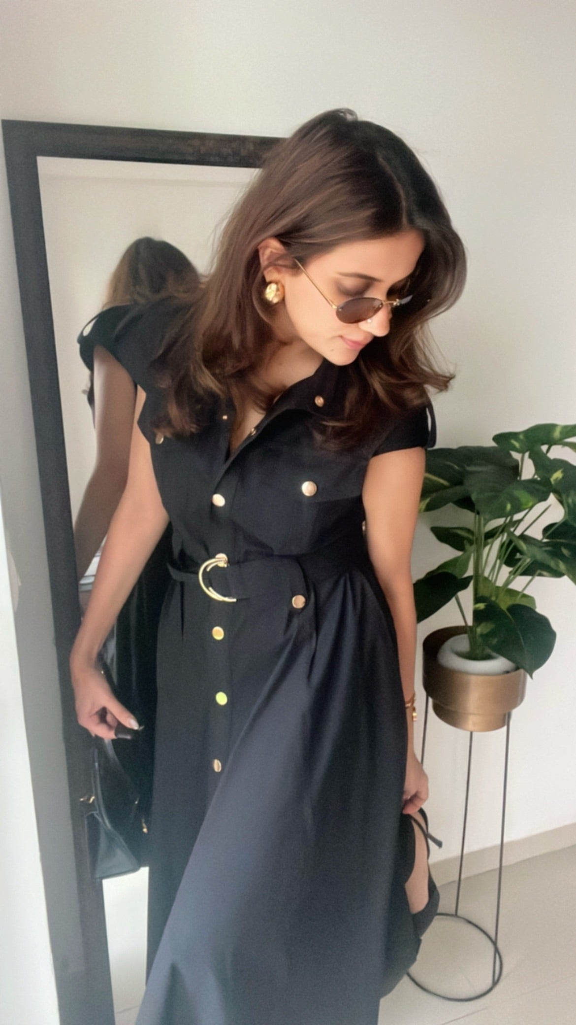 Buttoned Poplin Dress