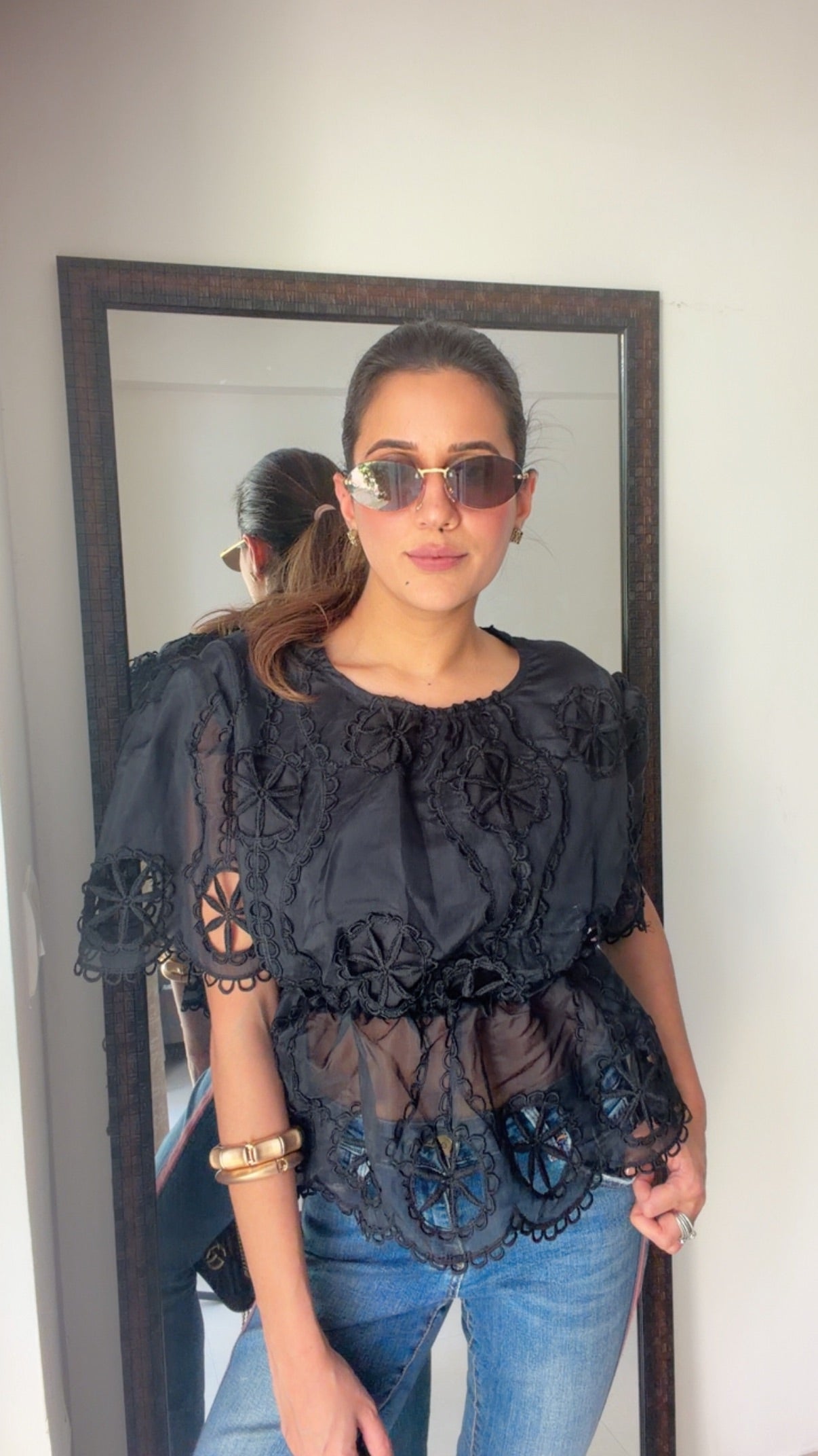 Cutwork Peplum Classic Top