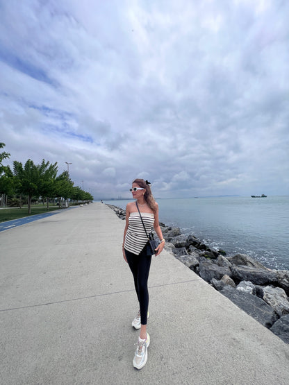 Monochrome Ribbed Knit Top