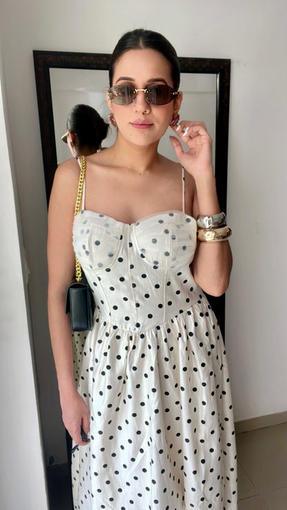 Rouge Polka Dot Midi Dress