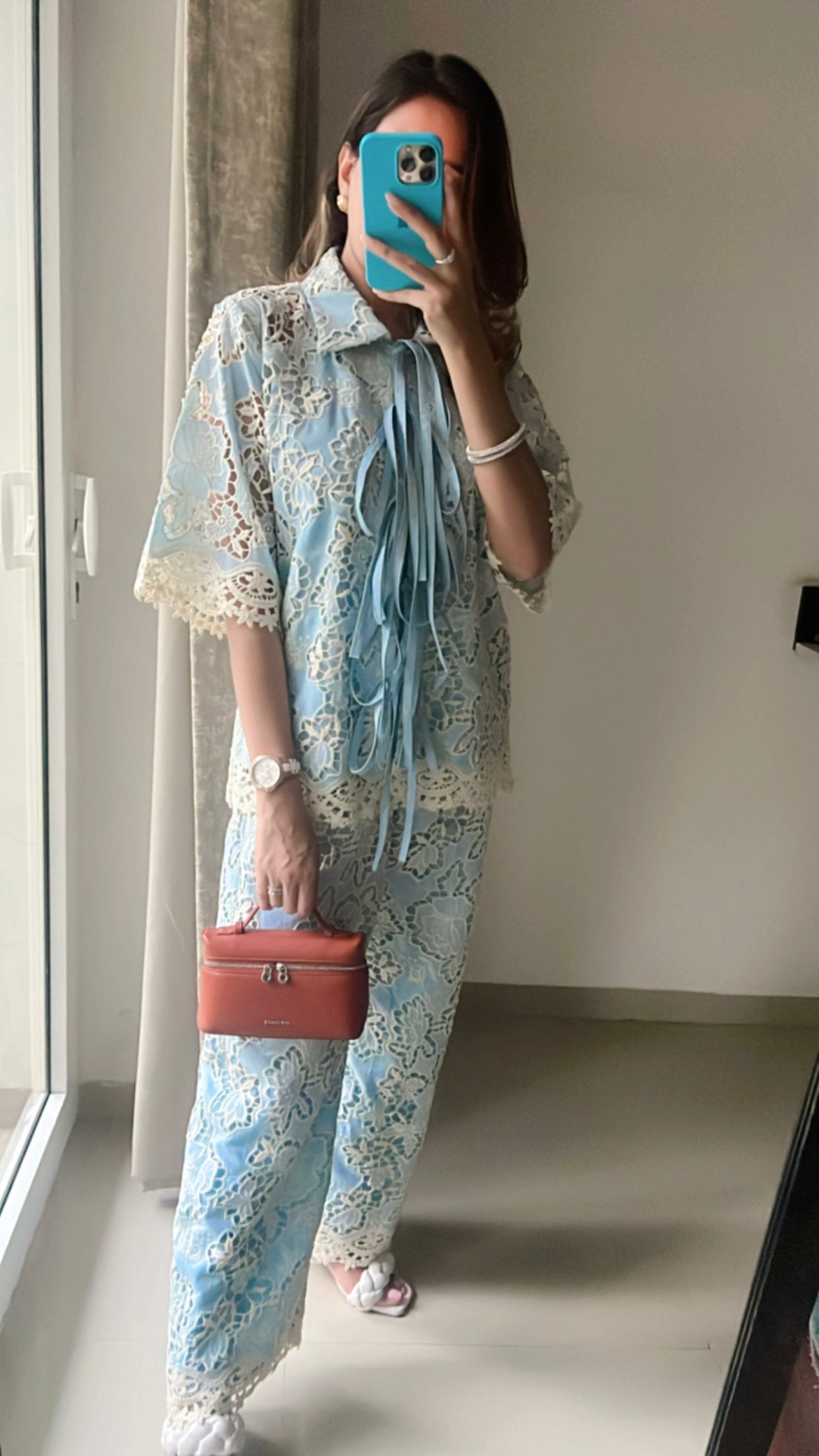 Lace Tie knot Co-ord Set