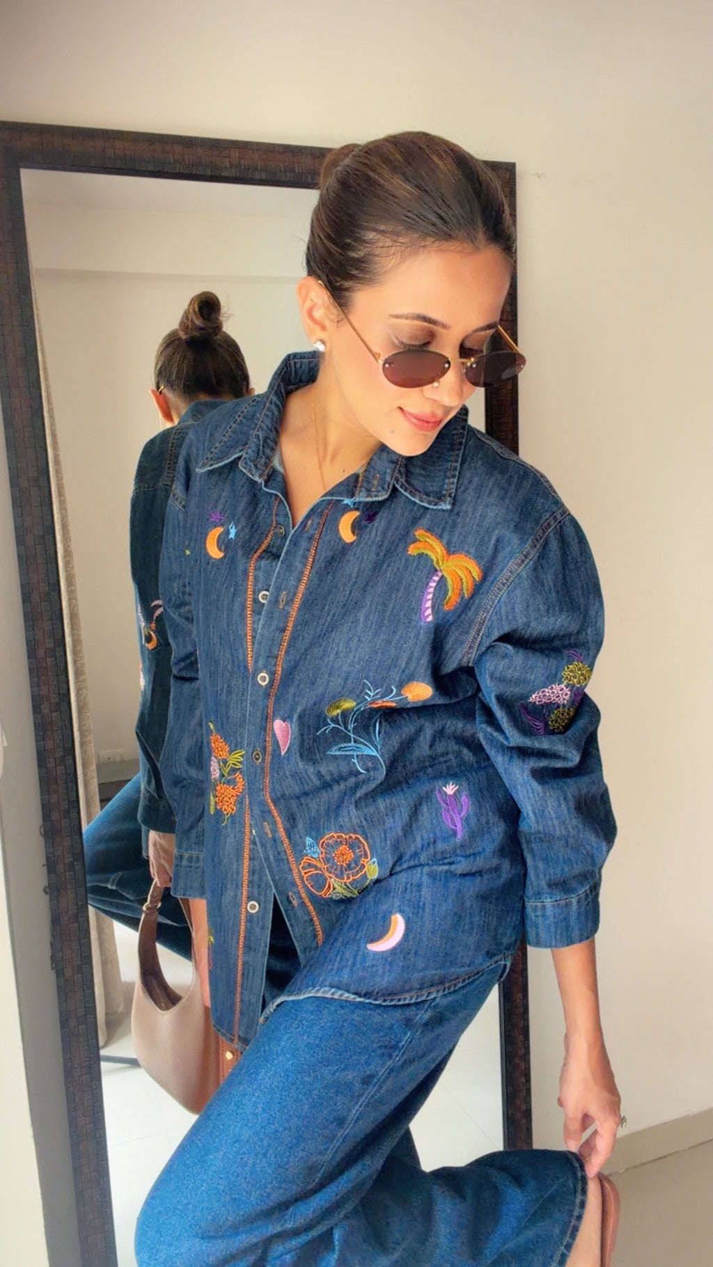 Starlit Embroidered Denim Shirt
