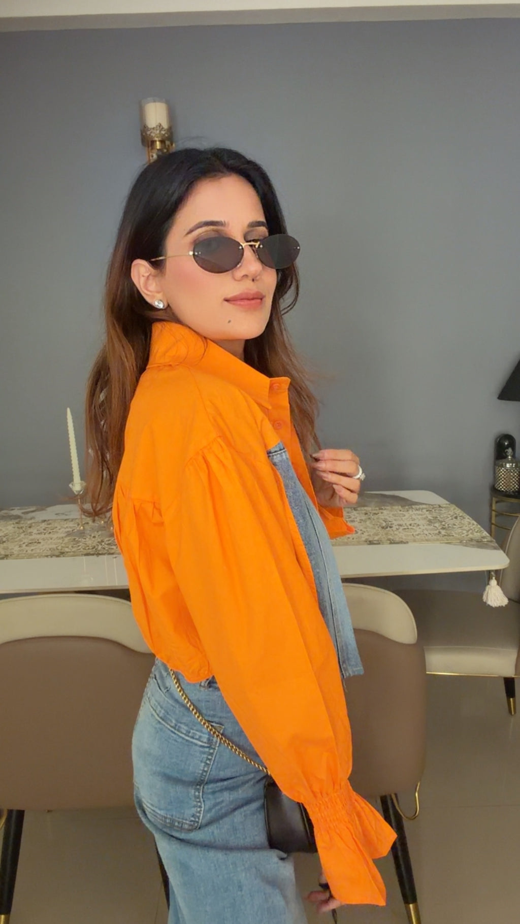 Crop Denim Corset Inspo Poplin Shirt