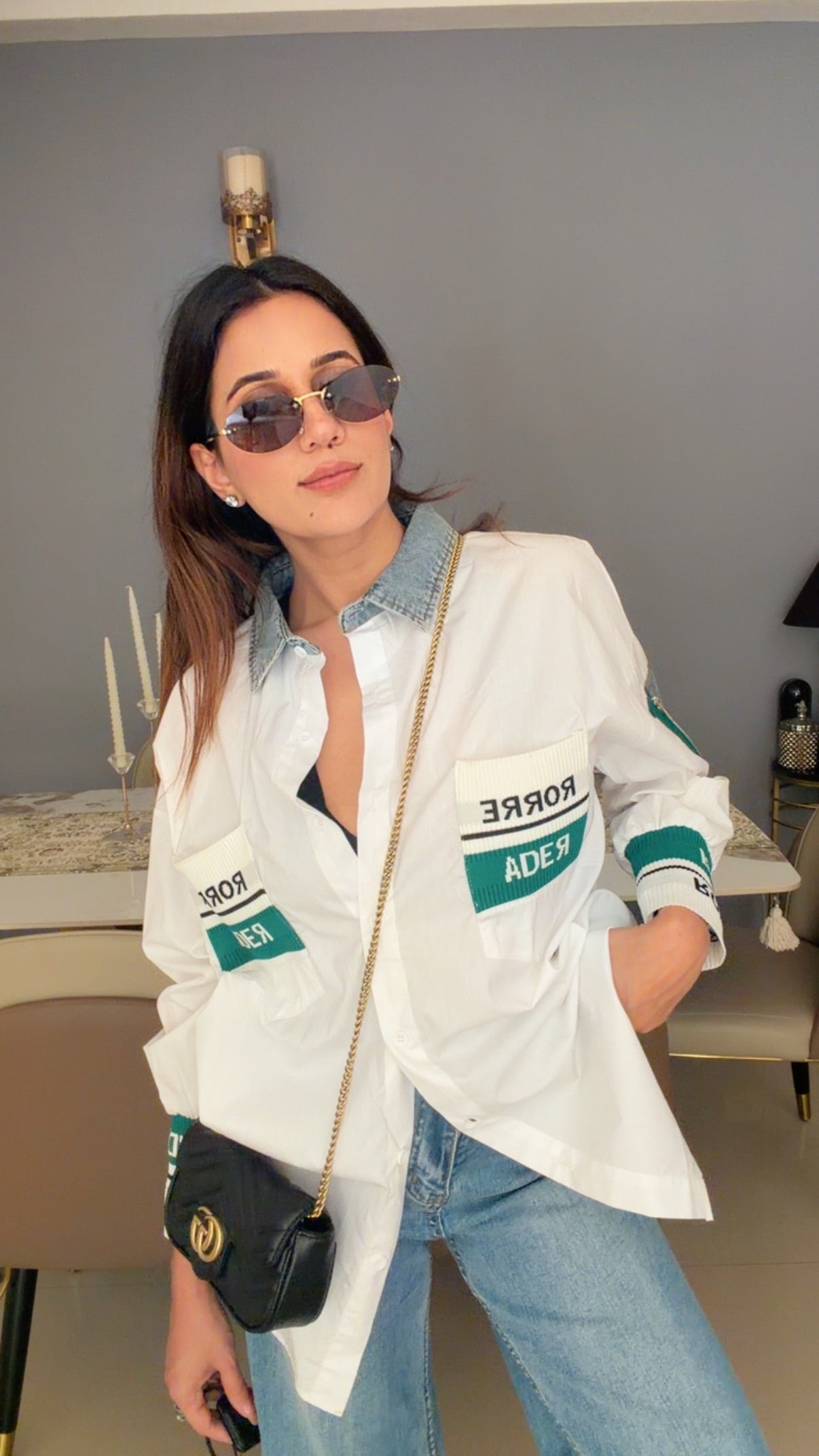 Classic White Detailed Poplin Shirt