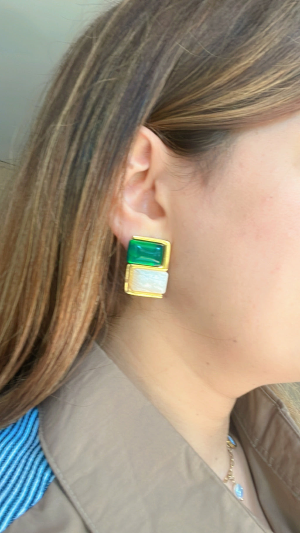 Dual Button Earrings