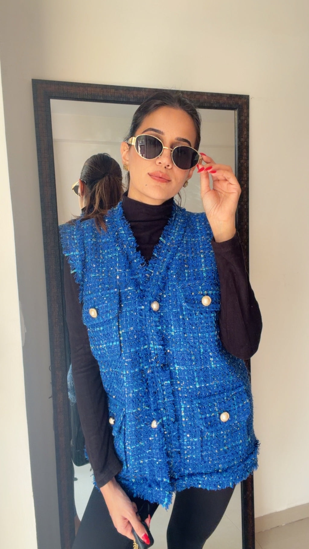 Ribbed Tweed Fall Vest