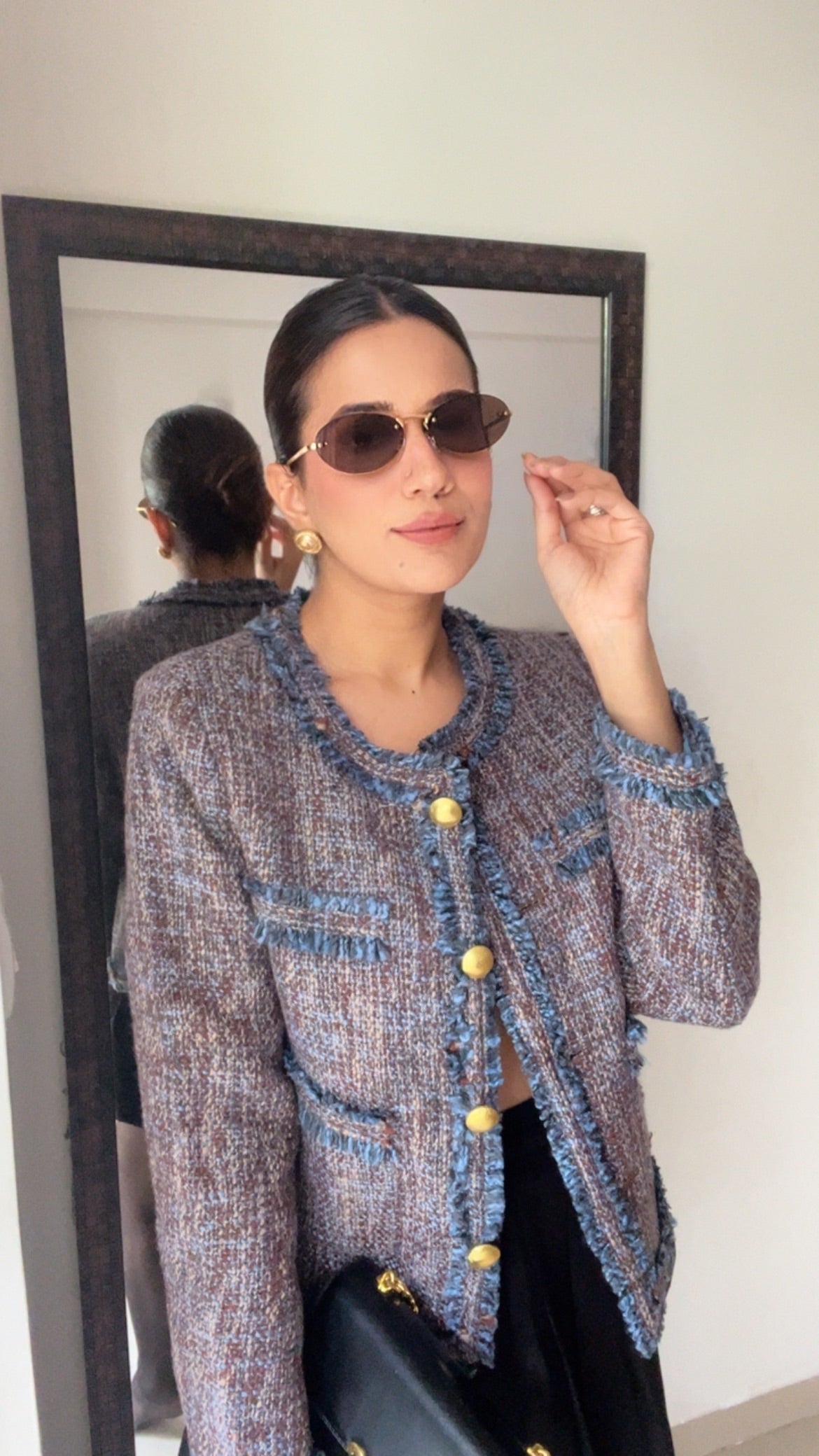 Ribbed Blue Fall Jacket