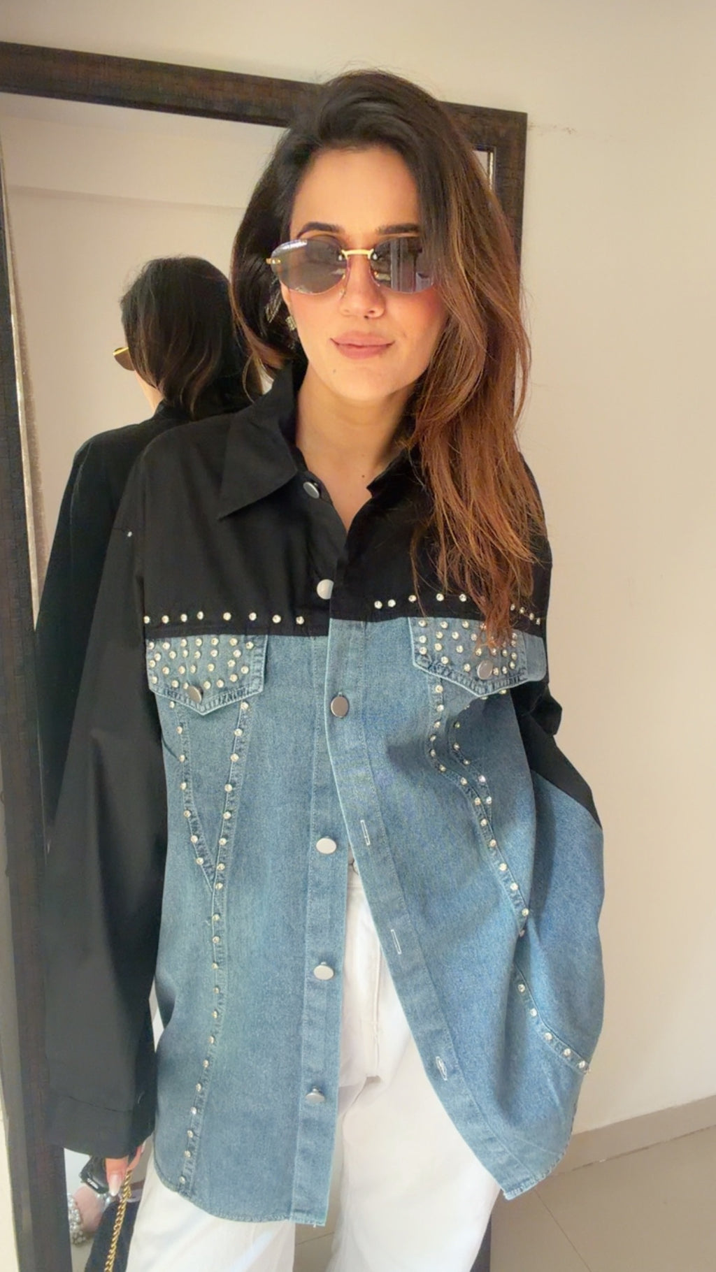 Studded Poplin Shirt