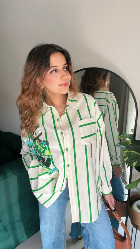Graphic Poplin Stripe Shirt