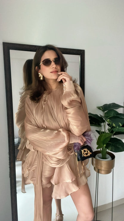 Draped High Sheen Dress