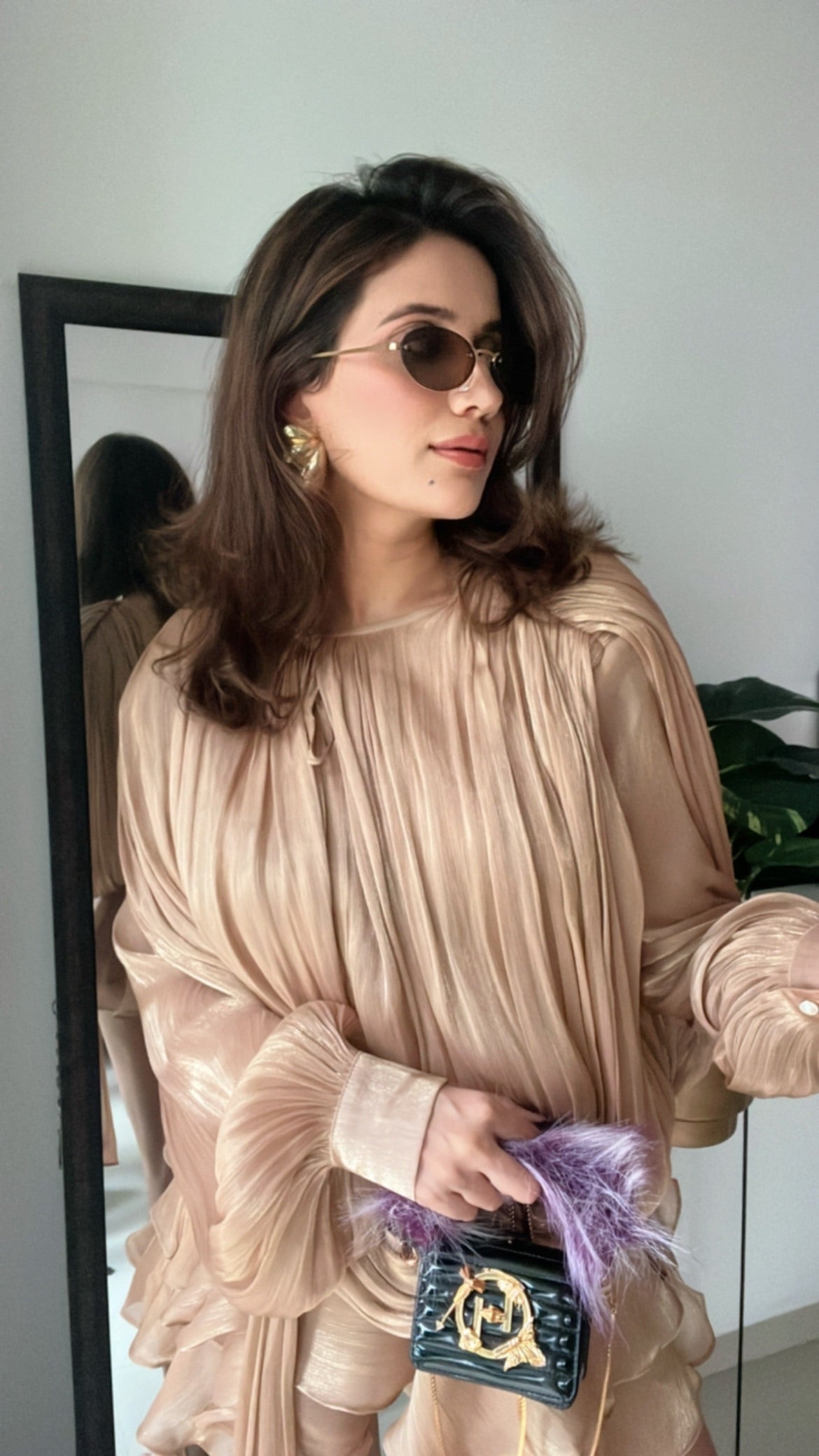 Draped High Sheen Dress