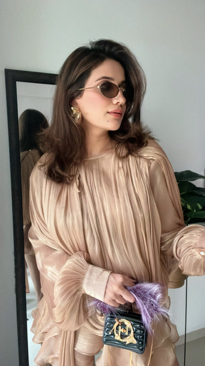 Draped High Sheen Dress