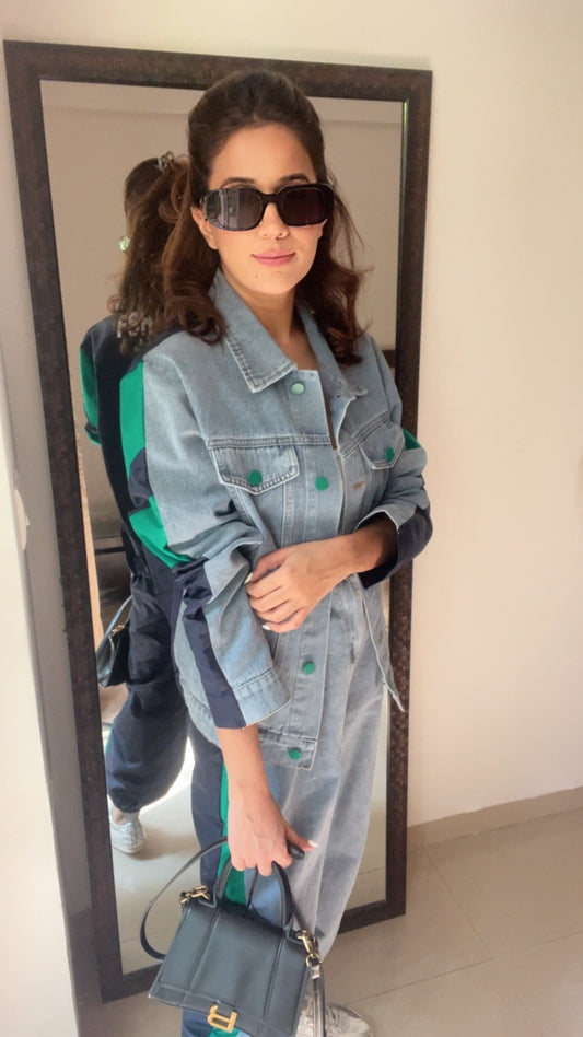 Denim Contrast Lounge Set