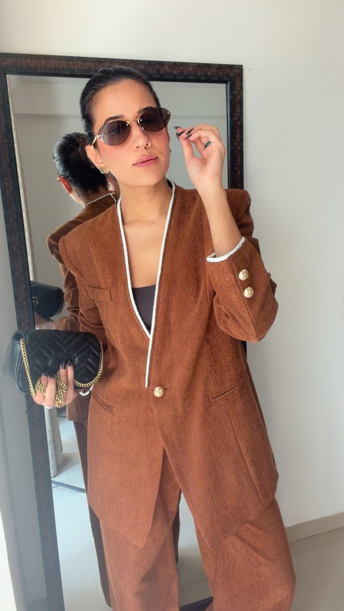 Brown Tailored Fall Blazer Co-ord