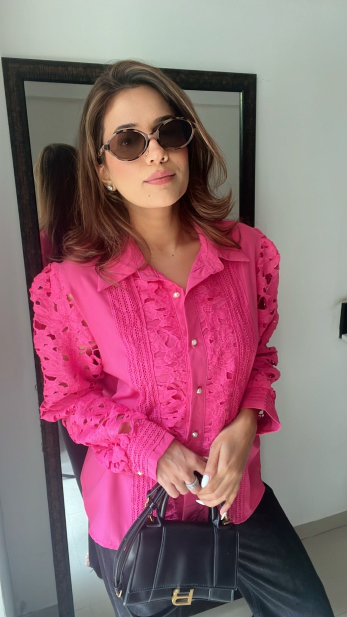 Jane Crochet Poplin Shirt