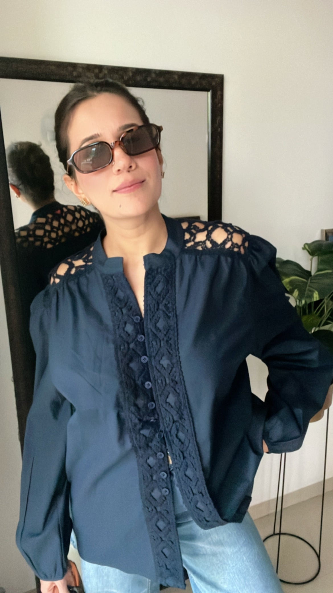 Cut work Lace Poplin Top