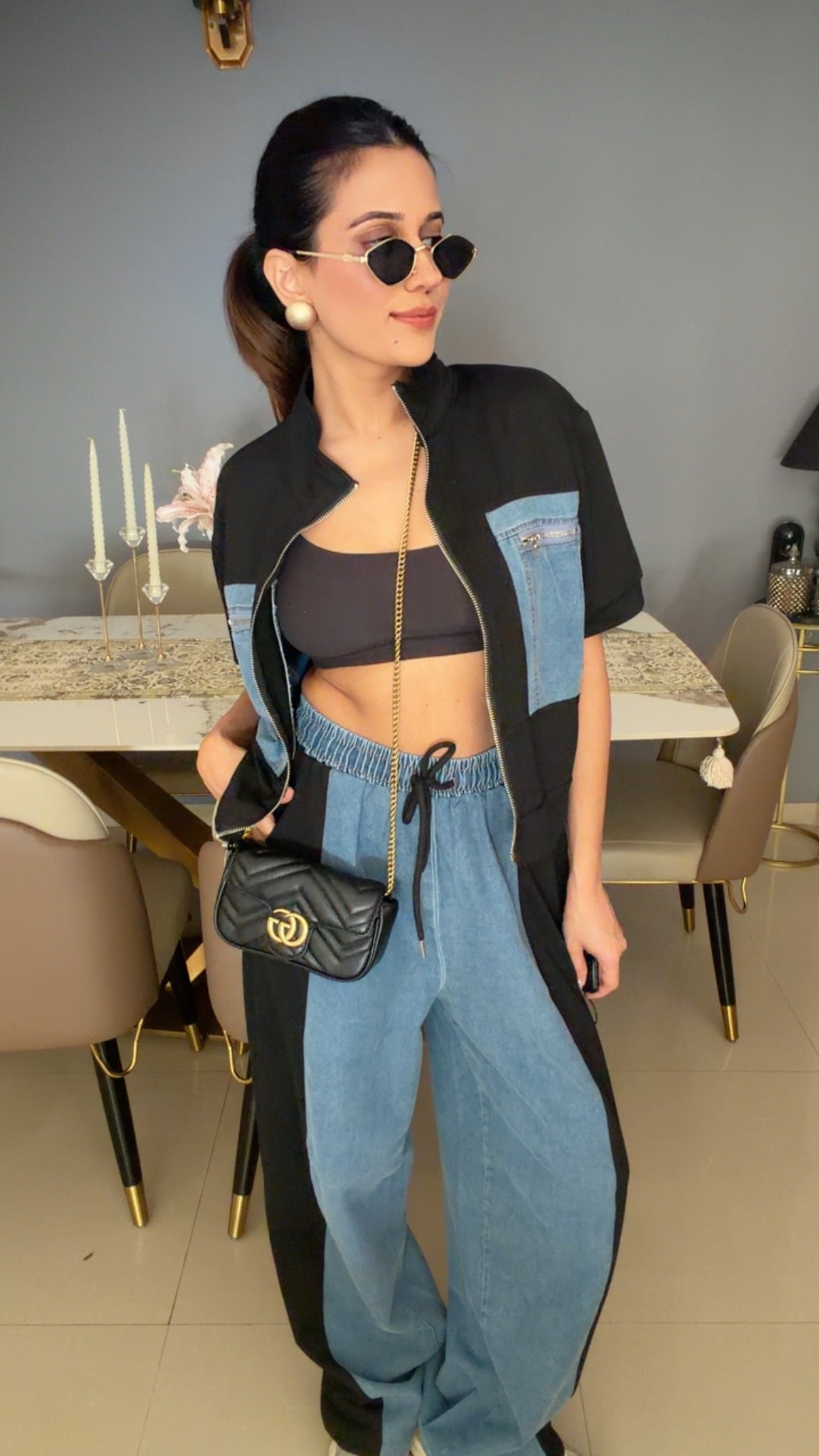 Denim Relaxed Fit Lounge Set
