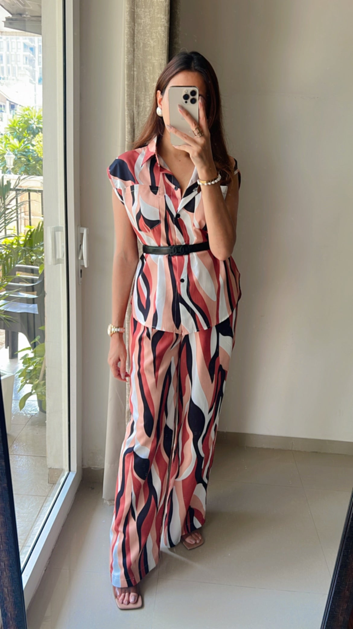 Printed Flaired Pants Co-ord