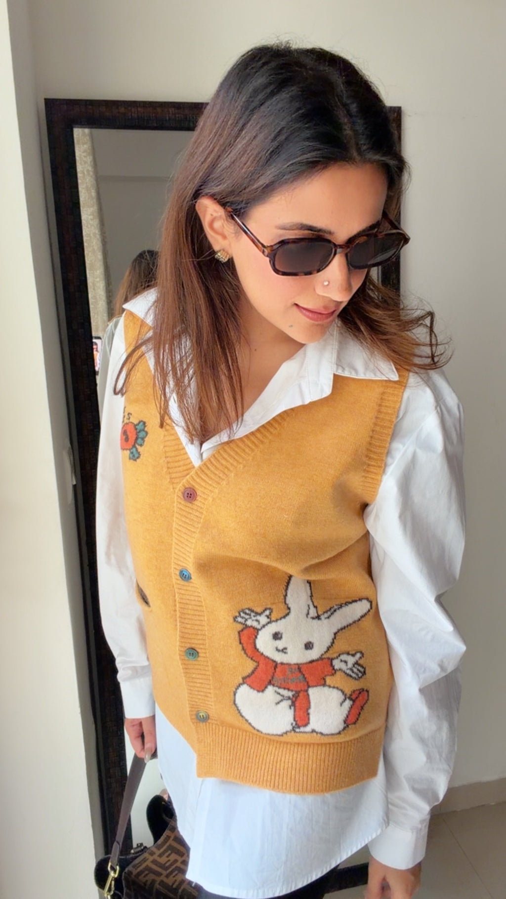 Buttoned Knit Fall Vest