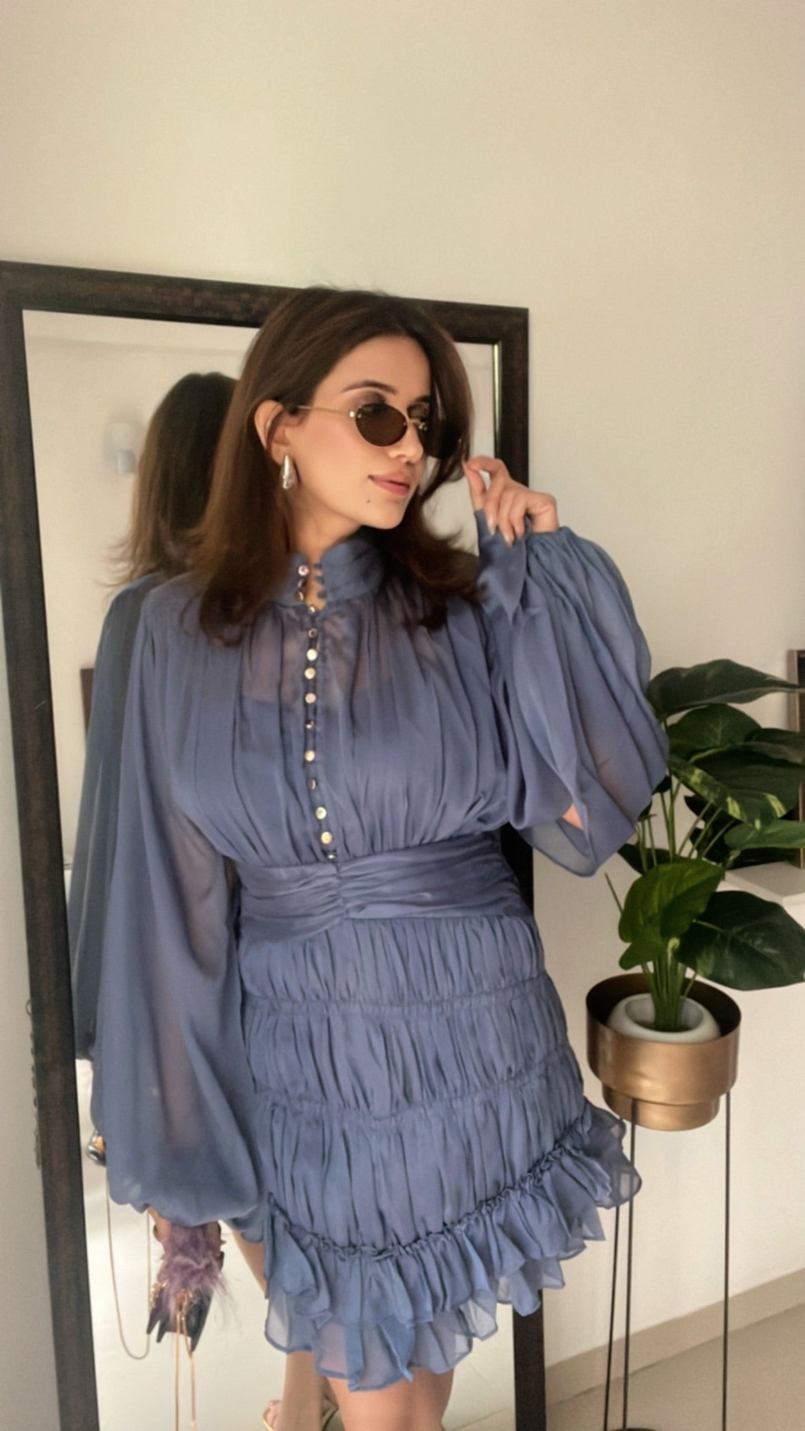 Buttoned Rouge Dress