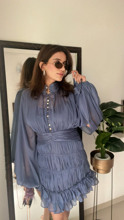 Buttoned Rouge Dress