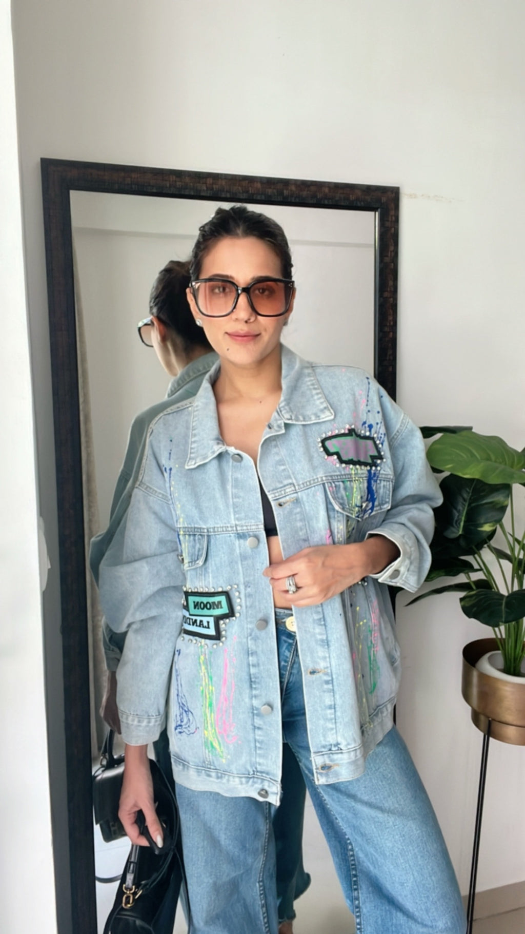 Painted Color Pop Denim Fall Jacket