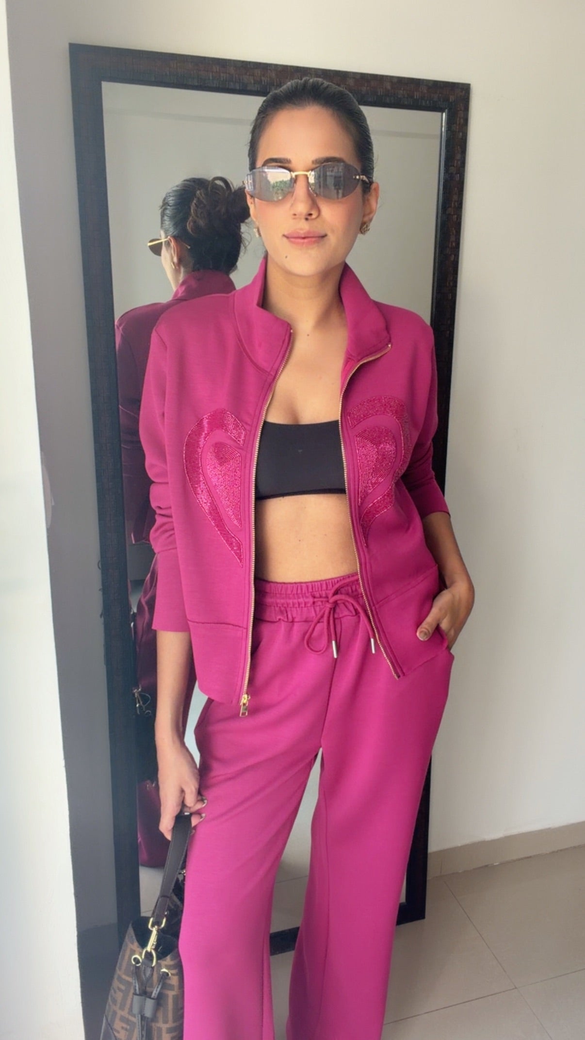 Heart Cutwork Fall Lounge Set