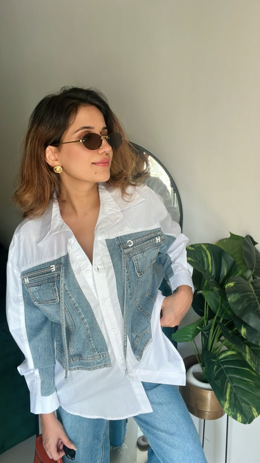Pocket Denim Poplin Shirt