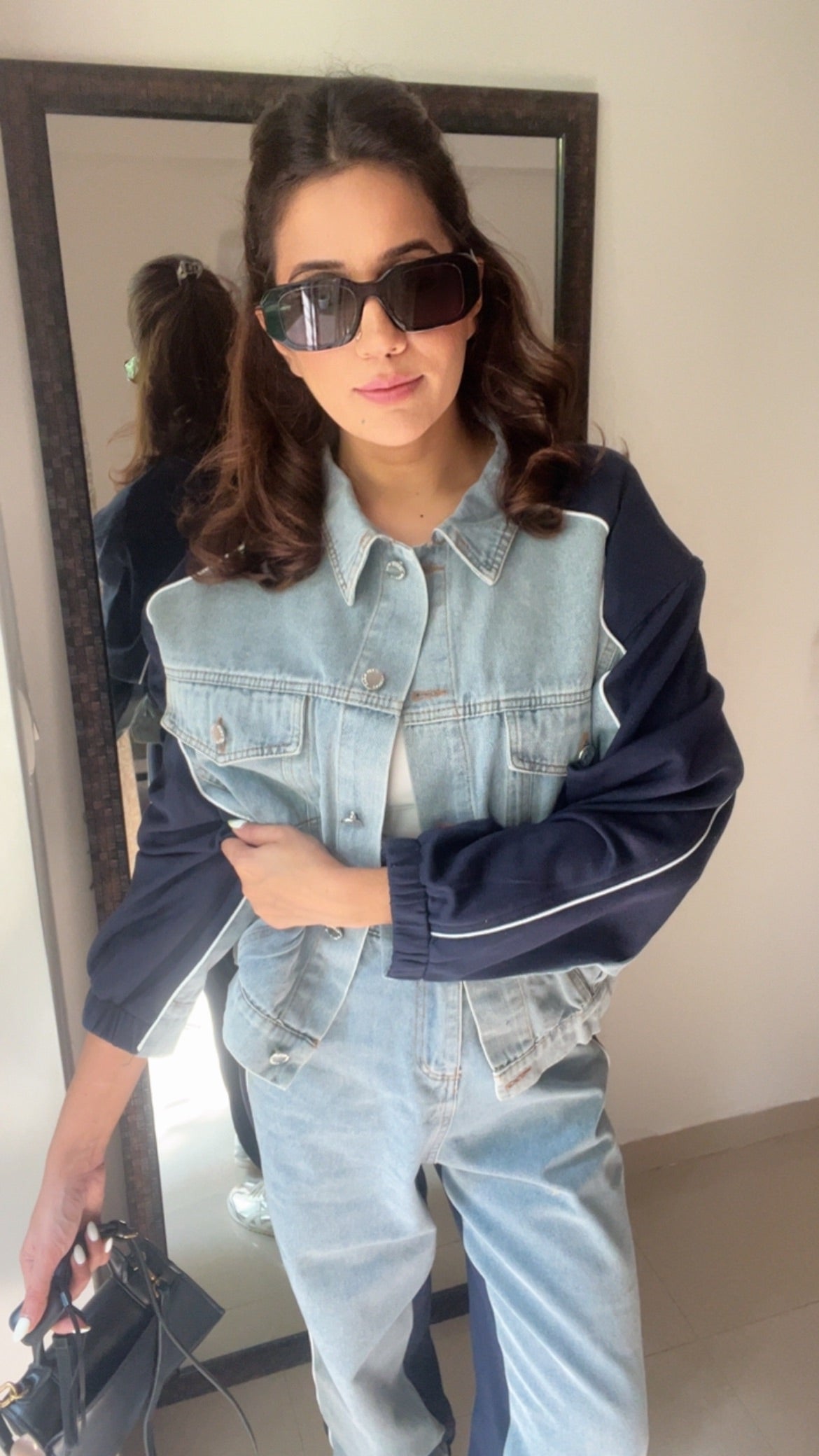 Denim Contrast Relaxed Lounge Set