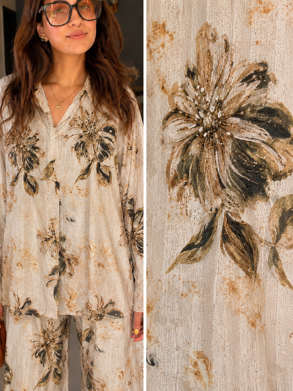 Mocha Bloom Co-Ord Set