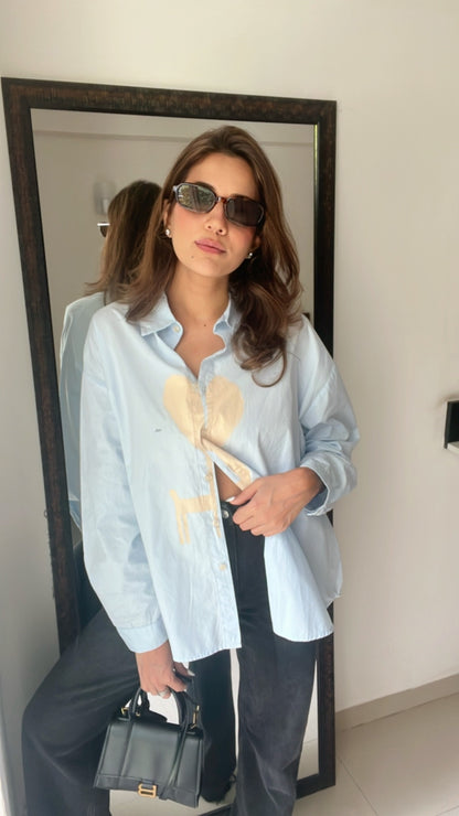 Deer Graphic Poplin Shirt