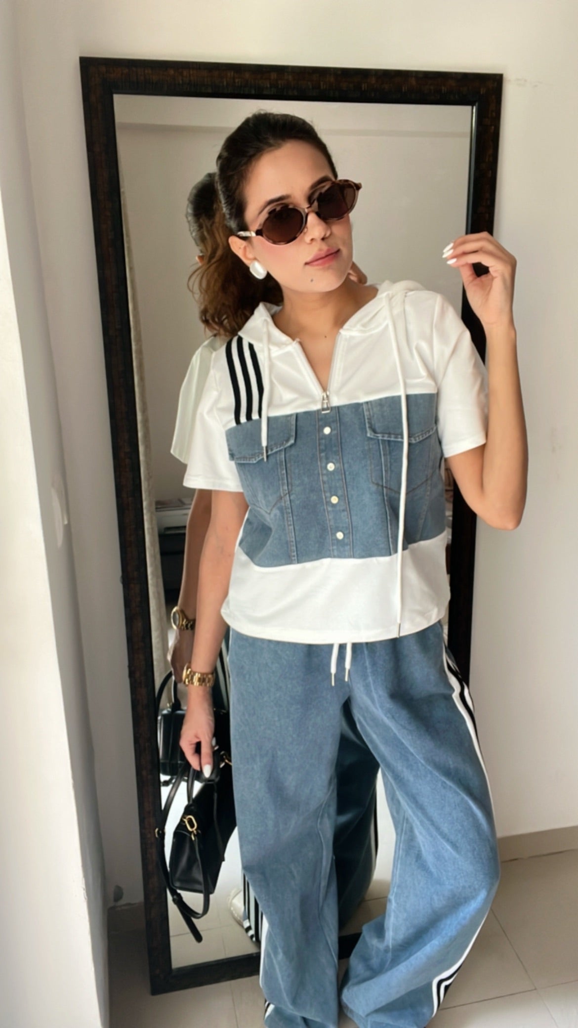 Monochrome Denim Poplin Lounge Set