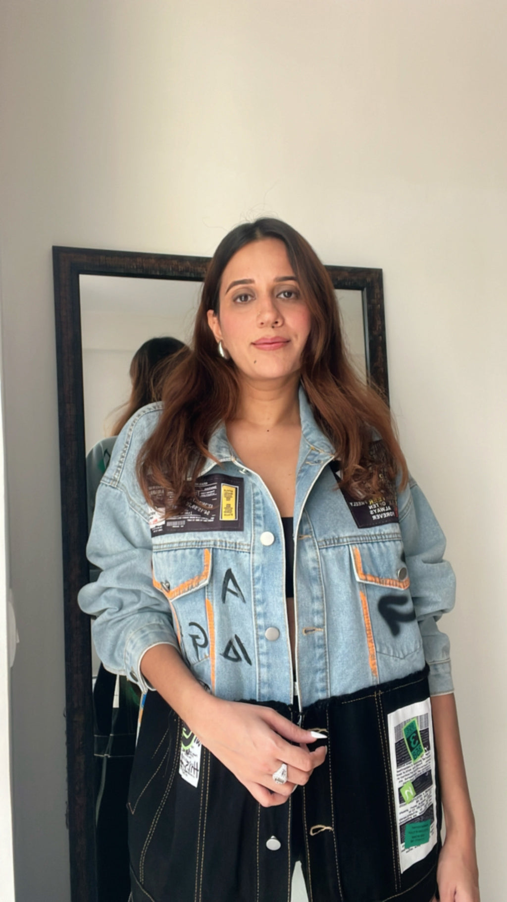 Dual Denim Oversized Fall Jacket