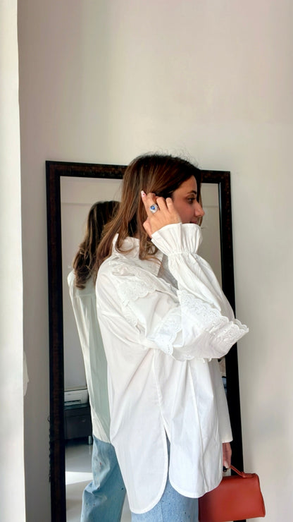 Lace Trim Detailed Shirt