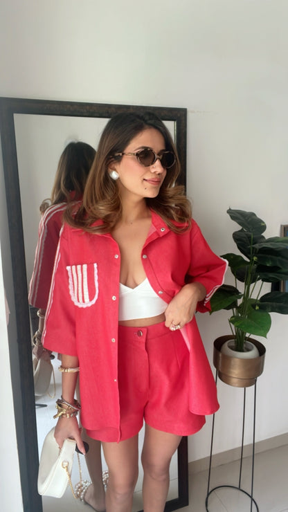 Playful Denim Shorts Co-ord Set