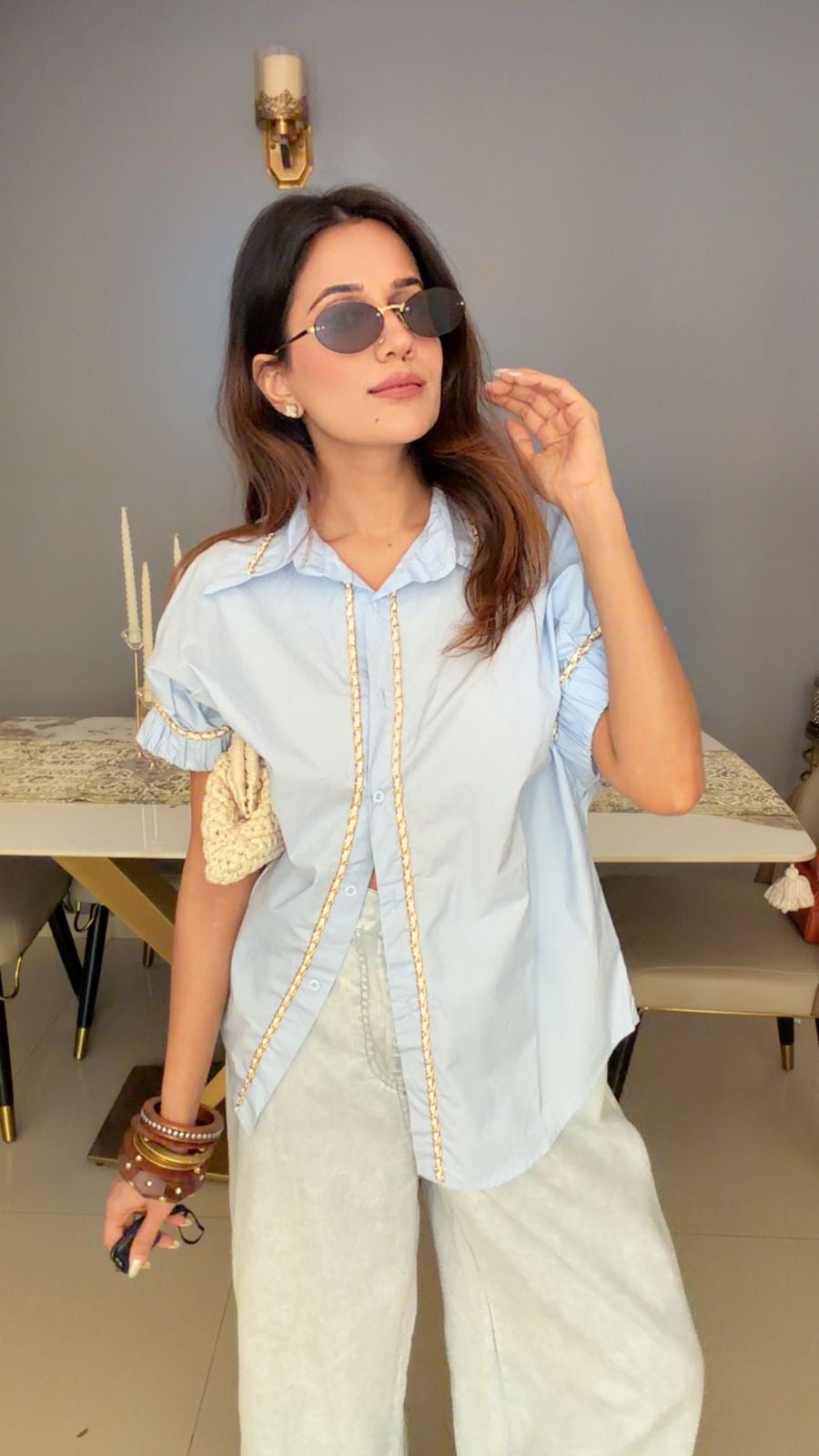 Braided Poplin Shirt