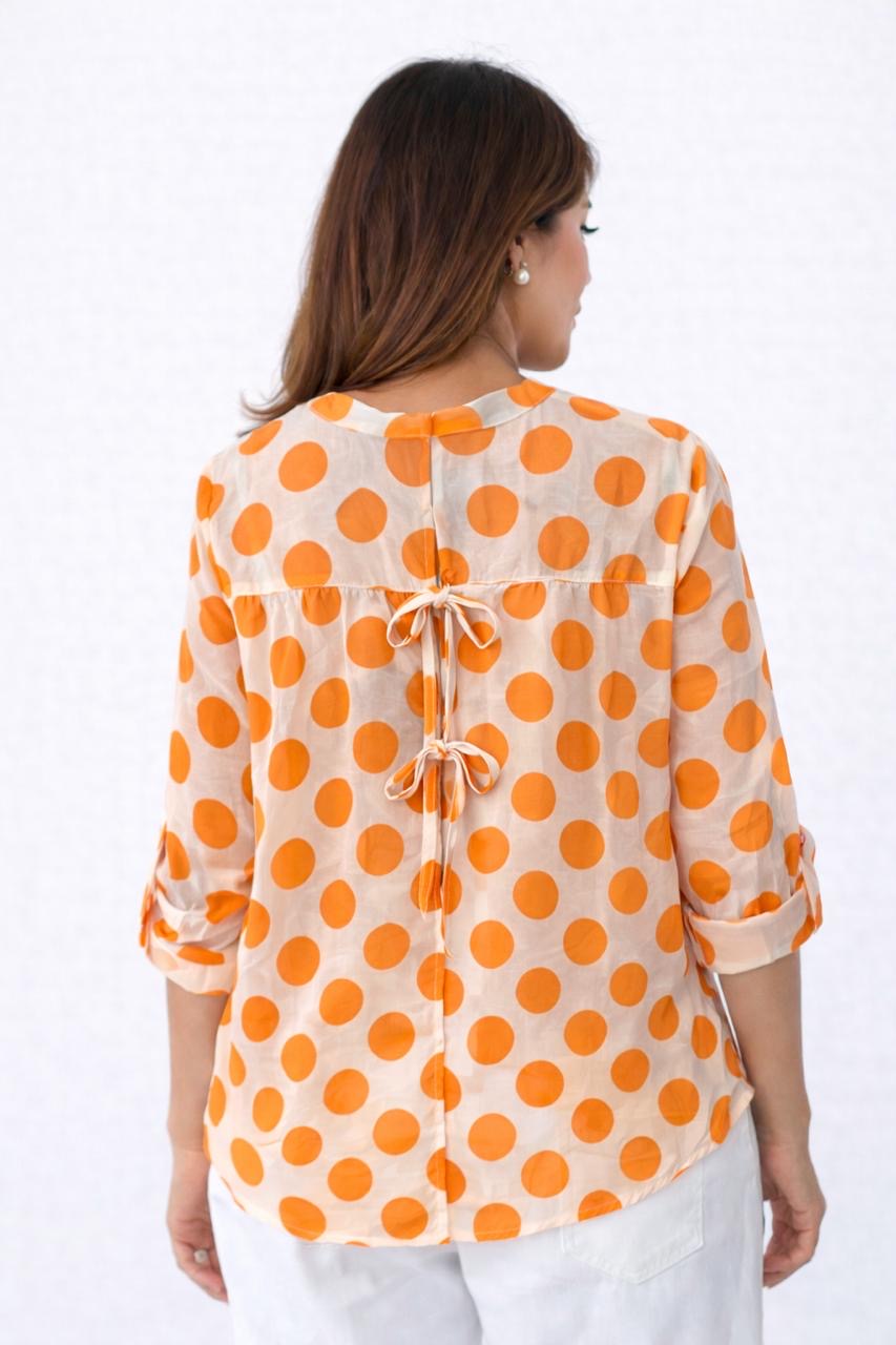 Poplin Polka Dot Top