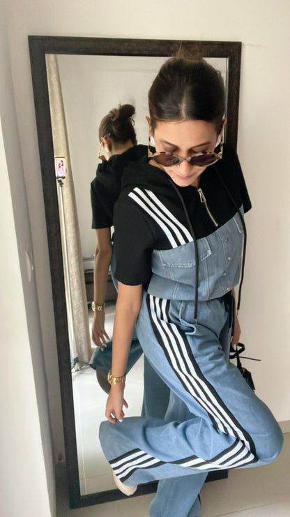 Monochrome Denim Poplin Lounge Set