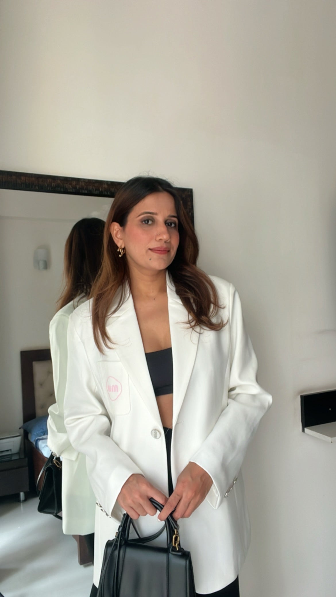 Pink Embellished Box Fall Coat