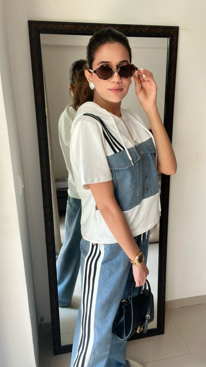 Monochrome Denim Poplin Lounge Set