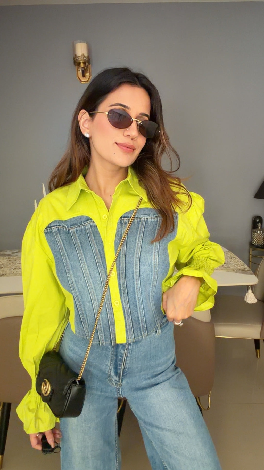 Crop Denim Corset Inspo Poplin Shirt