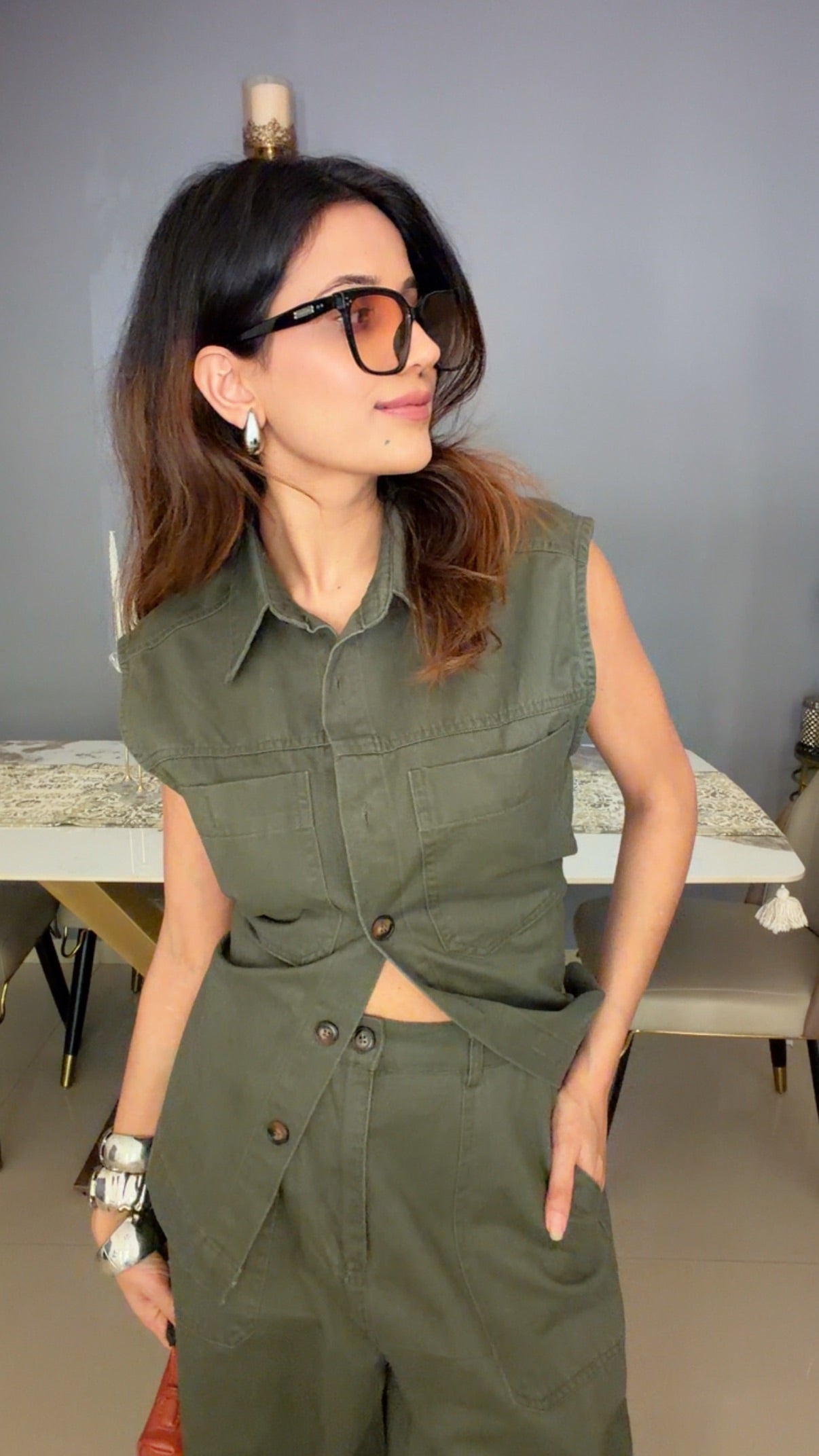Denim Buttoned Co-ord Set