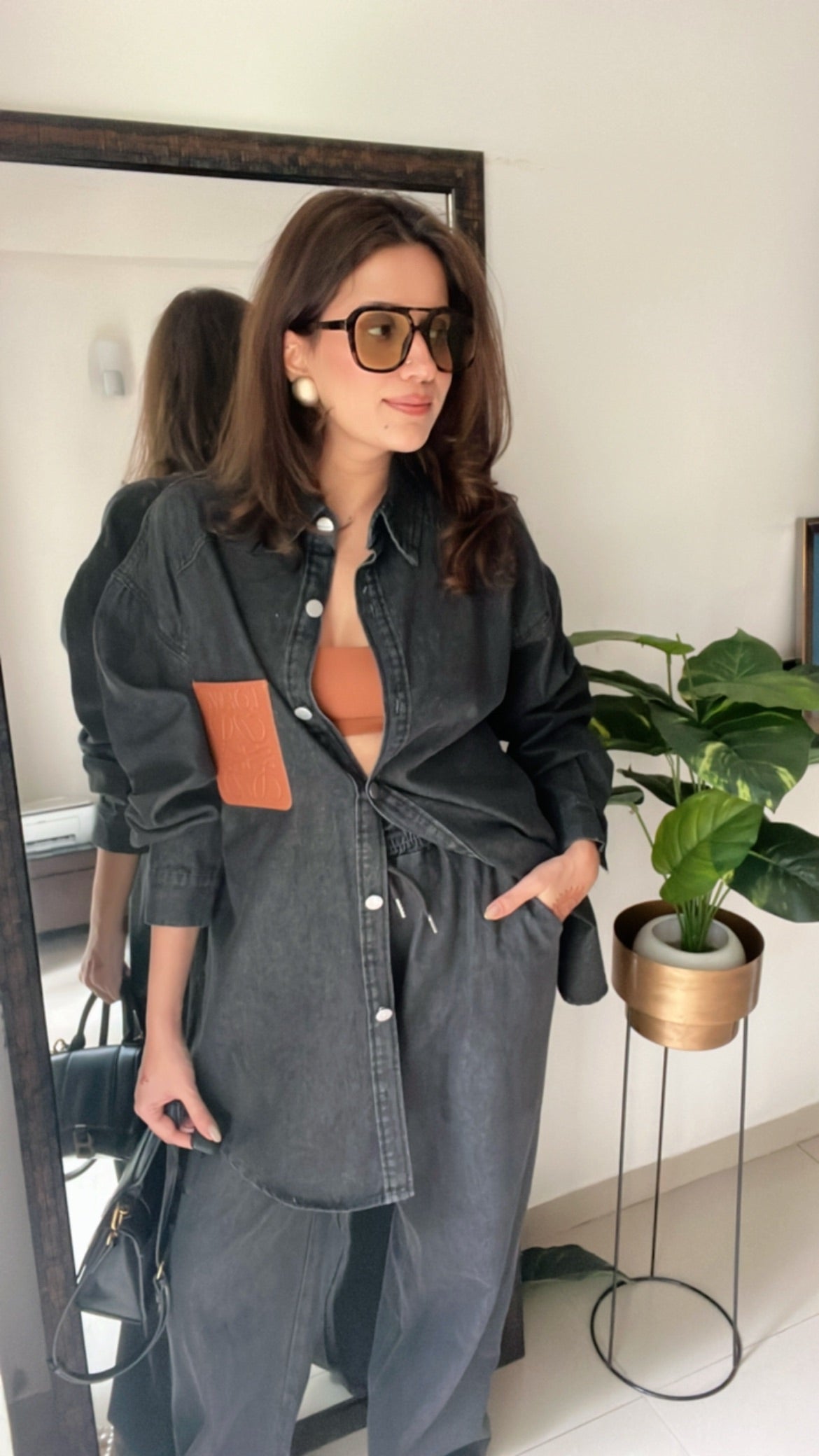 Ash Black Denim Shirt and Pants Co-ord