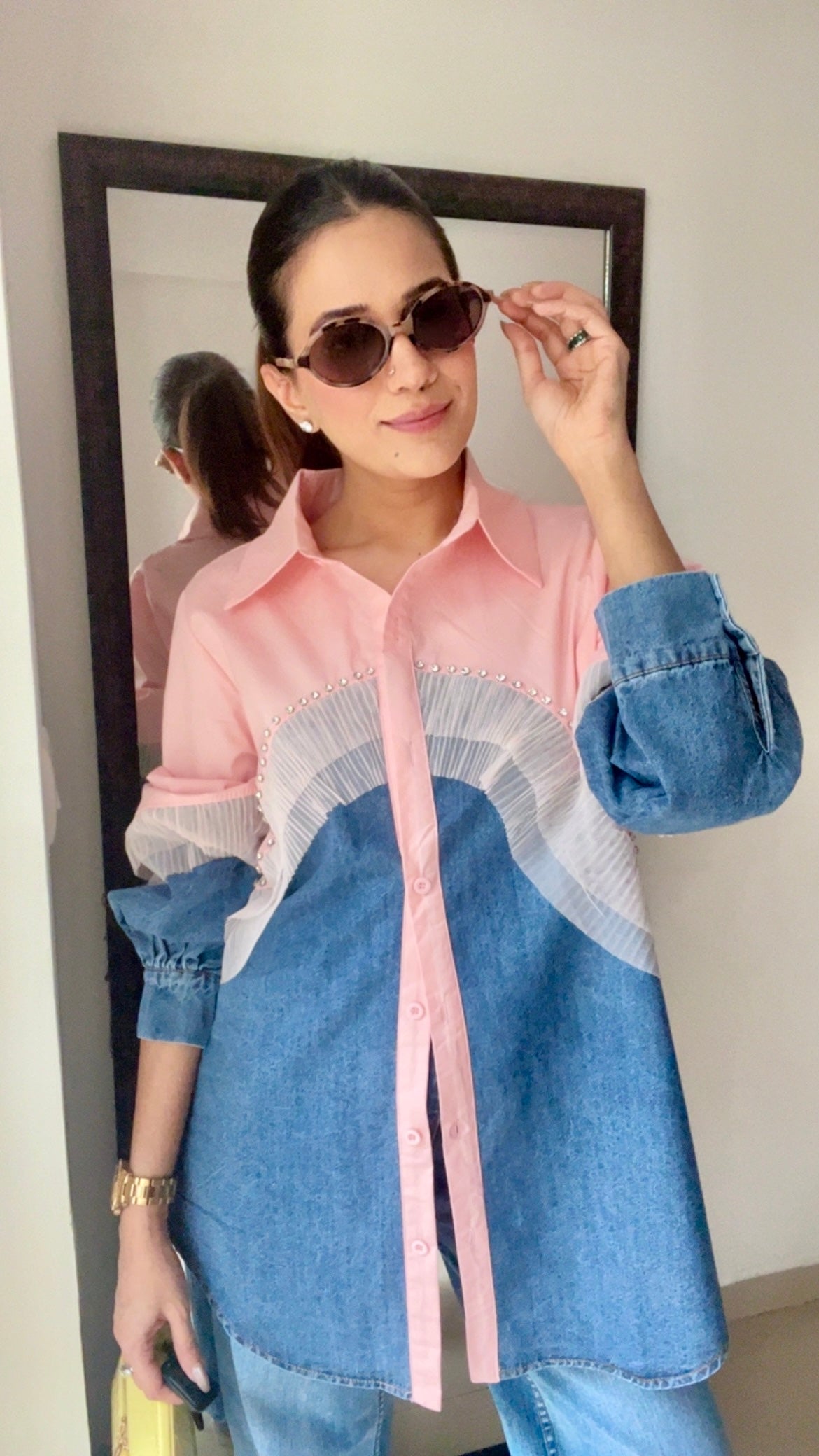 Studded Poplin Shirt