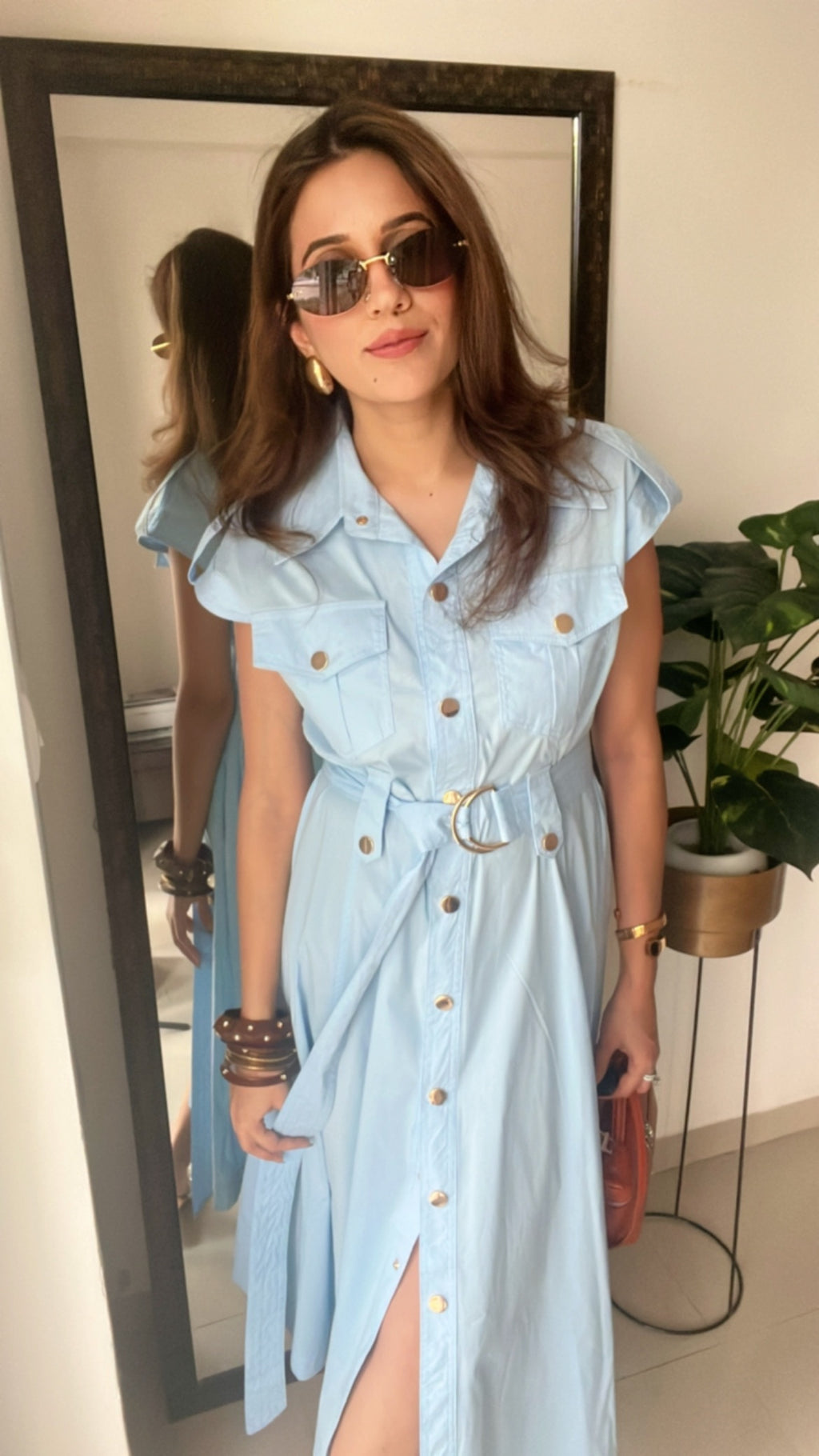 Buttoned Poplin Dress